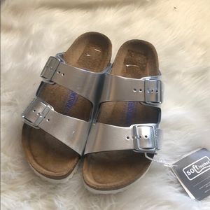 Silver Birkenstock’s in size 38.